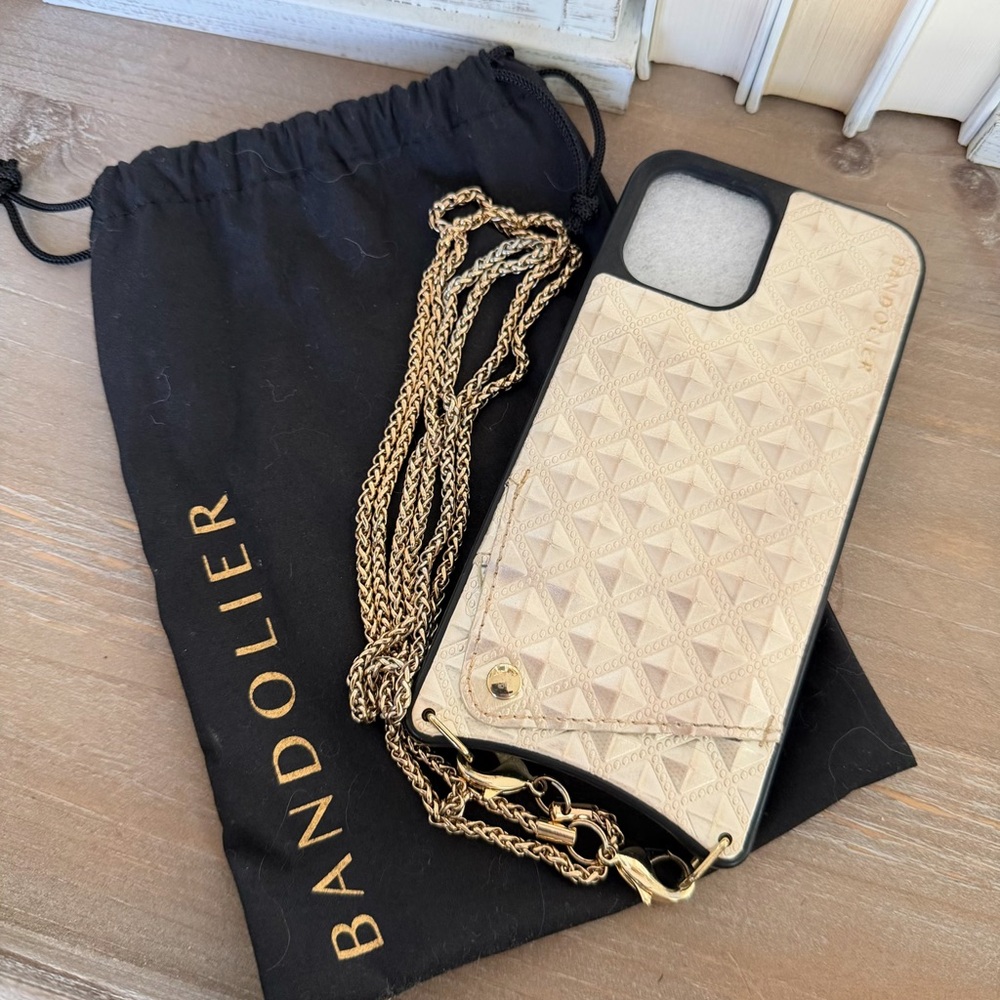 Bandolier SHEILA Crossbody Phone Case in Creme/Gold for Iphone 12 Pro Max